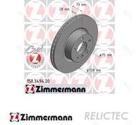 ZIMMERMANN COAT Z Brake disc 150.3494.20 328 28 6/5 5 120 internally vented Coated High-carbon BMW: X3, X4