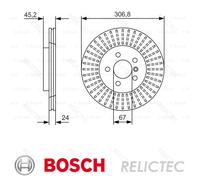 BOSCH 0986479C93 Brake Disc Front Vented 307mm Outer Diameter Fits BMW Mini