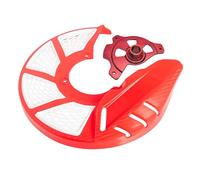Front Brake Disc Cover Protector Fit for Honda CRF250L/M 2017-2021, CRF300L - CNC Aluminum & ABS Rotor Guard Off-Road Enduro Accessories (Red-White)