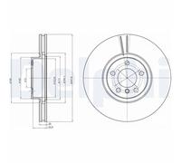 Front Brake Disc Delphi BG9063C Fits BMW X5 X6 Braking System Vented Coated