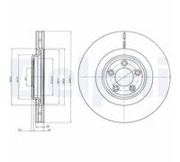 Front Brake Disc Delphi BG9071C Fits Jaguar F-Type XF XJ XK Braking System
