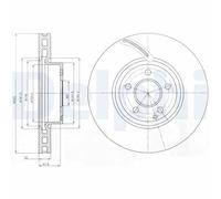 Front Brake Disc Delphi BG9075C Fits Mercedes-Benz C-Class E-Class SLK SLC