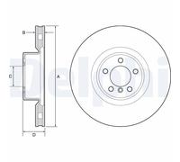 Front Brake Disc Delphi BG9117C Fits Land Rover Range Rover Braking System