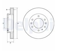 Delphi BG9140C 302 mm Single Front Coated Brake Disc for Ford Ranger NEW OE