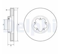 Front Brake Disc Delphi BG9176C Fits Ford Tourneo Custom Transit Custom Vented