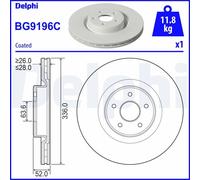 Front Brake Disc Delphi BG9196C Fits Ford Focus Braking System Vented Coated