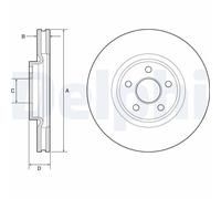 Delphi BG9203C Single Front Coated Brake Disc for Ford Galaxy S-Max OEM NEW