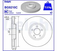 Front Brake Disc Delphi BG9210C Fits Mercedes-Benz E-Class Braking System Vented