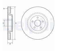 Front Brake Disc Delphi BG9213C Fits Jeep Grand Cherokee Braking System Vented