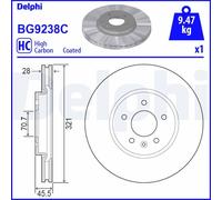 Front Brake Disc Delphi BG9238C Fits Opel Vauxhall Insignia Braking System