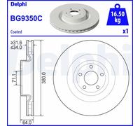 Front Brake Disc Delphi BG9350C Fits Ford Mustang Braking System Vented Coated