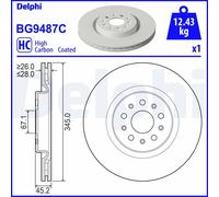 Front Brake Disc Delphi BG9487C Fits Maserati Ghibli Quattroporte Braking System
