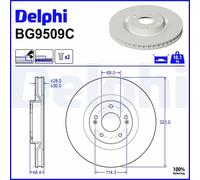 Delphi BG9509C Brake Disc Front 325mm ⌀ Fits Hyundai Kona Santa Fe Kia Sorento