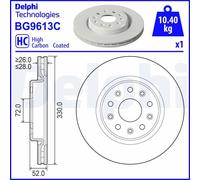 Front Brake Disc Delphi BG9613C Fits Jeep Grand Cherokee L Braking System Vented