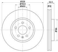 Front Brake Disc Fits Audi A5 Sportback Convertible Q5 HELLA 8DD 355 113-911