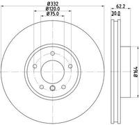 HELLA 8DD 355 117-731 Brake disc