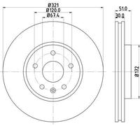 Hella Brake Disc Set Front 54870PRO For CHEVROLET EQUINOX 3.0 FLEX AWD OEM