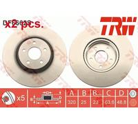 FRONT BRAKE DISC FITS: FORD FOCUS II 2.5 ST.FORD FOCUS III TURNIER 2.0 ST/2.0
