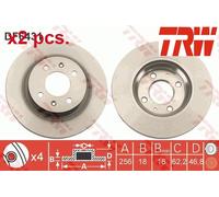 FRONT BRAKE DISC FITS: HYUNDAI I20 I PB PBT 1.2/1.2 LPG I