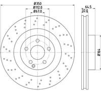 Front Brake Disc Fits Mercedes SL E-Class T-Model S-Class HELLA 8DD 355 115-401