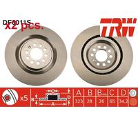 FRONT BRAKE DISC FITS: SEAT LEON 2.8 CUPRA 4/1.8 T CUPRA R/2.8 I