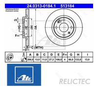 Front Brake Disc for Citroen Peugeot:PARTNER,BERLINGO,301,C3 I 1,C-ELYSEE 424982
