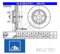 ATE Brake disc Vented 24.0126-0170.1 Brake rotor,Brake discs PEUGEOT,CITROËN,MITSUBISHI,4008 SUV,C4 AIRCROSS,ASX (GA_W_)
