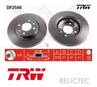 TRW DF2586 Brake Disc for DACIA,LADA,NISSAN,RENAULT