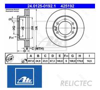 ATE 24.0125-0192.1 Brake disc