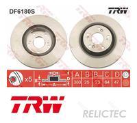 2x Brake Discs Pair Vented fits HONDA CIVIC FN2 TypeR 2.0 Front 06 to 12 K20Z4