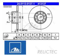 Front Brake Disc MB:W123,S123,W114,C123,W115,KOMBI A1154211412 1144210012