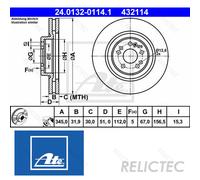 Front Brake Disc MB:W163,ML 1634210512 1634210312 A1634210512 A1634210312
