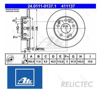 Front Brake Disc MB:W201,190 A2014210812 A2014211212 2014210812 2014211212