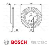 2x Brake Discs Pair Vented Front 294mm 0986479C91 Bosch Set 34116866297 BD2412