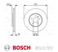 Genuine Bosch Brake Disc Single Bd1679 0986479667 for Front Axle