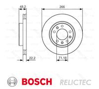 BOSCH 0986479C34 Brake Disc Front Vented 266mm Outer Ø Fits Peugeot 308 308 SW