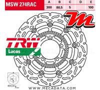 TRW Racing front brake discs, with ABE