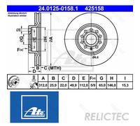 Front Brake Disc VW Audi Seat Skoda:A3,PASSAT,GOLF VII 7,VI 6,OCTAVIA III 3
