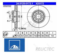 ATE 24.0125-0172.1 Brake disc