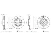 Front Brake Disc x2 Pcs BLUE PRINT Fits CHEVROLET Aveo KALOS 96471275