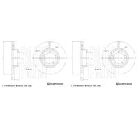 Front Brake Disc x2 Pcs BLUE PRINT Fits LDV Convoy 96-09