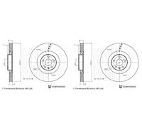 Front Brake Disc x2 Pcs BLUE PRINT Fits VOLVO Xc60 II Xc90 31400569