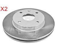 Front Brake Disc x2 Pcs FEBI Fits CHEVROLET DAEWOO Lacetti Nubira 96549782
