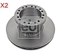 Front Brake Disc x2 Pcs FEBI Fits DAF Lf 45 FA 45.130 45.140 45.150 1403758