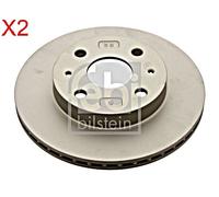 Front Brake Disc x2 Pcs FEBI Fits DAIHATSU SUBARU Cuore VI Sirion 4351297202