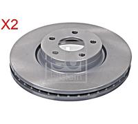 Front Brake Disc x2 Pcs FEBI Fits FORD Mondeo IV Turnier 1500159