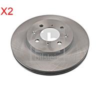 Front Brake Disc x2 Pcs FEBI Fits HONDA Civic VII 45251-S6F-E10