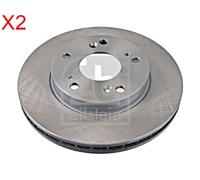 Front Brake Disc x2 Pcs FEBI Fits HONDA Civic VII Cr-V I II 45251-S30-000