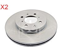 Front Brake Disc x2 Pcs FEBI Fits HONDA Insight Jazz II III IV 45251-SCC-901