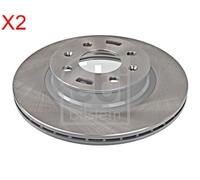 Front Brake Disc x2 Pcs FEBI Fits HYUNDAI I20 51712-1J500